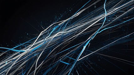 Abstract digital lines with blue and white tones creating a dynamic visual effect.