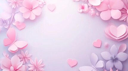 A Stunning Collection of Beautiful Pastel Paper Flowers and Hearts Background Designs