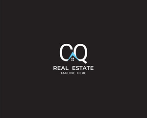 Modern Letter CQ and real estate logo design