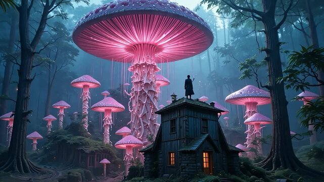 ai, artificial intelligence, generate, generated ai, generative ai, intelligence, 3d, film, three dimensional, fairy, fantasy, fog, purple, ideas, imagination, mythology, outdoors, majestic, fairy tal