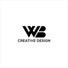 Fototapeta premium Modern WB geometric initial logo design with abstract monogram concept for business branding, luxury fashion, or corporate identity in clean minimalist vector style