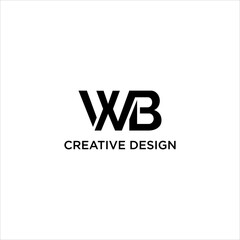 Modern WB geometric initial logo design with abstract monogram concept for business branding, luxury fashion, or corporate identity in clean minimalist vector style