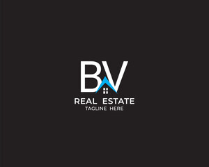 Fototapeta premium Modern Letter BV and real estate logo design