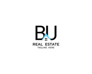 Modern Letter BU and real estate logo design
