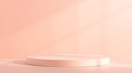 Minimal 3d render peach pastel podium scene mockup for product display