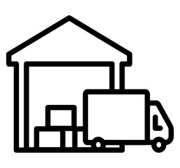 Warehouse Line Icon