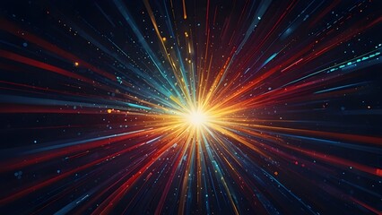 Fototapeta premium USA colors, stars and rays abstract bright motion Generative AI