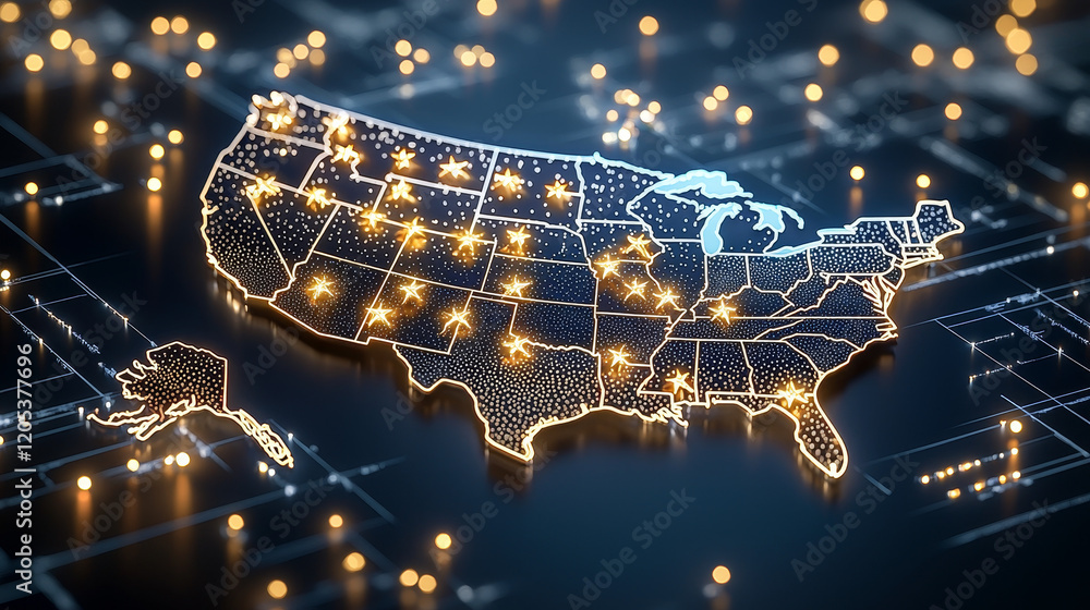 Aufkleber digital mapping innovation usa's geographical insights technological advances interactive graphic de