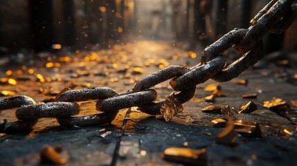 chain, shackle, binding, link, restraint,solitude, isolation, emptiness, silence, aloneness,captivity, imprisonment, confinement, entrapment