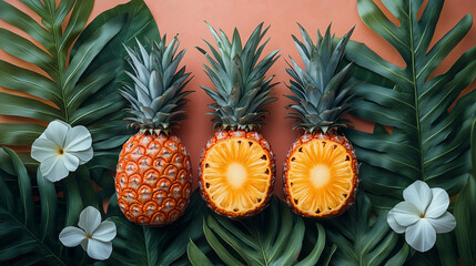 Fototapeta premium Tropical Pineapple Botanical Pattern