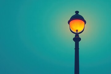 Minimalist Streetlamp   A simple, colorful streetlamp against a clean, minimal background.