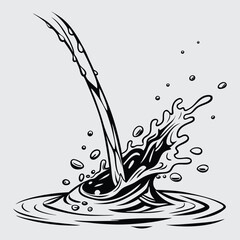 Splash image silhouette vector art and illustration
