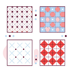 Monochrome Geometric Grid: Repeating Abstract Patterns for Design art line clean style decor motif  