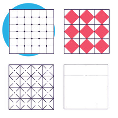 Monochrome Geometric Grid: Repeating Patterns for Design art tile gray decor lines black white clean
