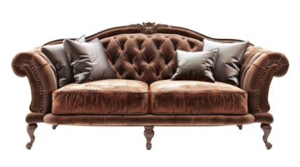 Stylish sofa on transparent background