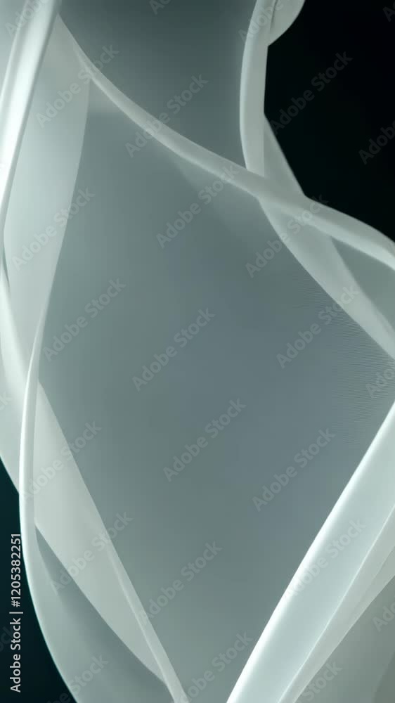 Aufkleber abstract sculpture made of translucent material showcases flowing curves and layers in a dark backdr