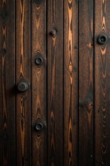 Naklejka premium Dark brown wood planks, vertical grain pattern, pattern, grain