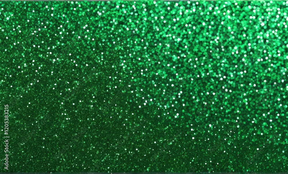 Poster green glitter texture with bokeh effect and gradient...concept: luminous, nature, sparkling