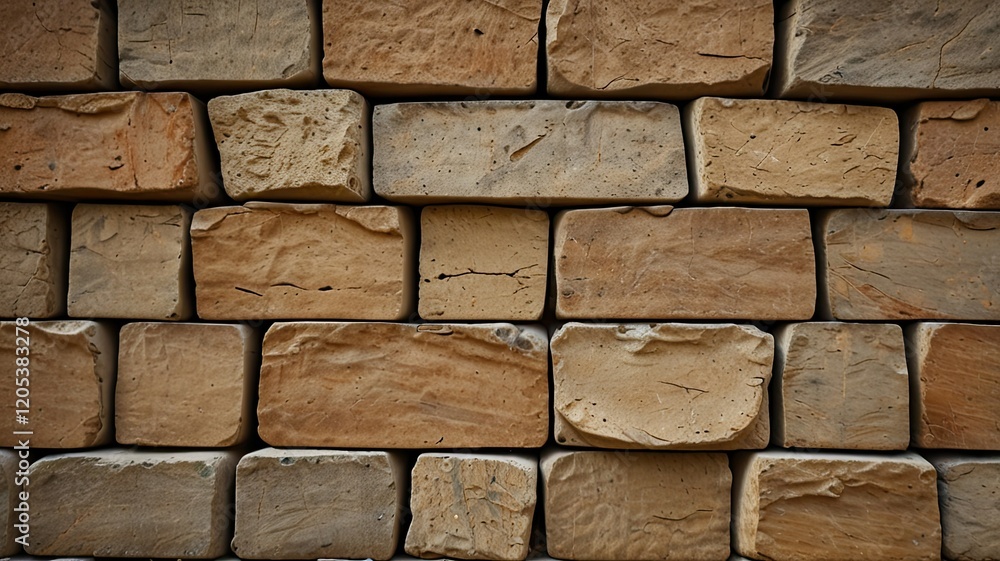 Poster this display highlights an arrangement of natural stone bricks featuring different colors and textur