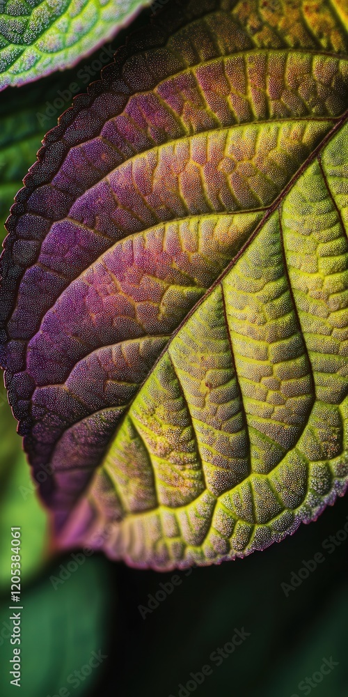 Aufkleber variegated betel leaf bush intricate patterns, the interplay of light and shadow adding depth to the