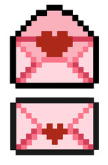 Fototapeta premium love letter pixel art design