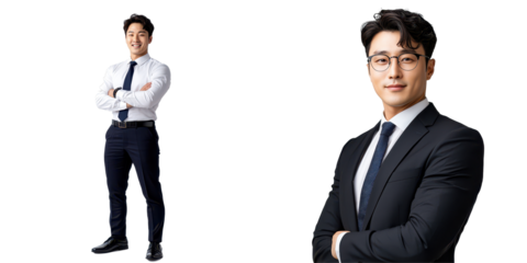 Professional Asian Man in Business Attire with Confidence and Charisma