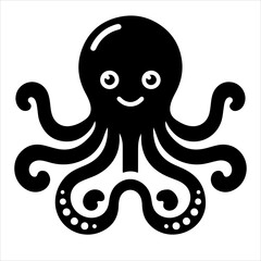 Octopus silhouette vector. Octopus log icon. Octopus symbol vector on a white background.