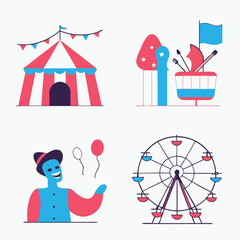 Hand-Drawn Icons: Vibrant Local Festivities & Cultural Celebrations art folk food event party retro 