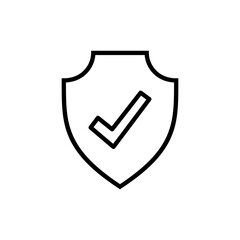 Shield check mark icon vector. Protection approve sign. Insurance icon