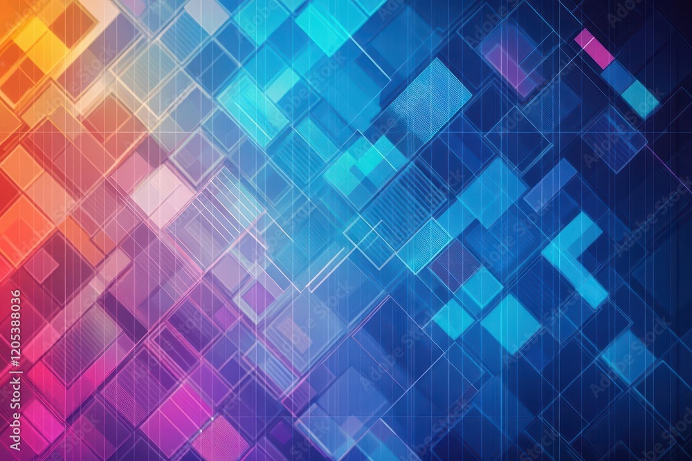 Aufkleber Vibrant Abstract Geometric Background Featuring Colorful Squares in Vivid Colors Creating a Dynamic and Energetic Visual Composition for Modern Design