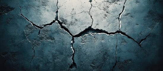 Obraz premium Deep Teal Cracked Concrete Wall Texture