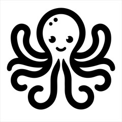 Octopus silhouette vector. Octopus log icon. Octopus symbol vector on a white background.