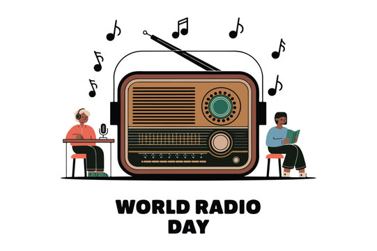 World Radio day vector illustration art