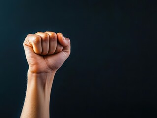 A Human Fist Clenching Tightly Symbolizing Strength Determination and Resolve Against a Simple Neutral Background Evoking Emotion and Power in Action