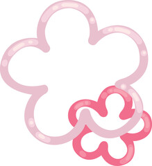 pink flower flat design illustration for romance, wedding and spring seasonal.