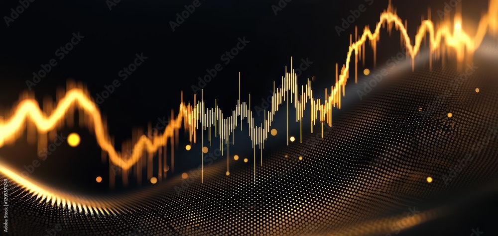 Aufkleber analyzing financial data trends stock market graph visualization digital environment dynamic viewpoi