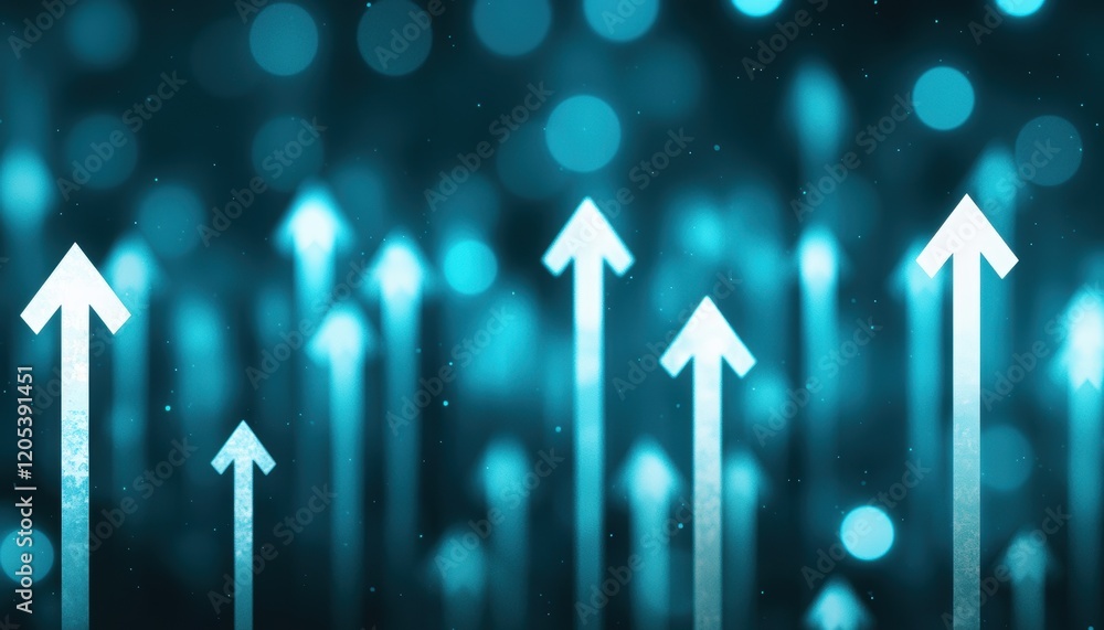 Poster dynamic growth indicators digital space graphic visuals abstract environment upward perspective busi