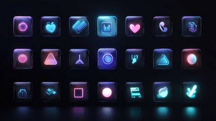 Glowing app icons.
