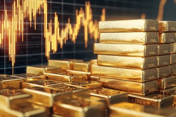 Investing in gold market trends analysis financial sector data visualization digital environment close-up wealth protection