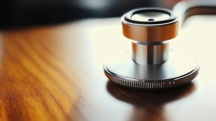 Stethoscope Close-Up Medical Office Realistic Image Professional Setting Macro View Healthcare Concept