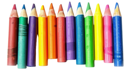 
Crayons border on transparent background 