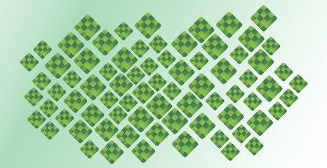 background with a picture of a ketupats group with a cool green color