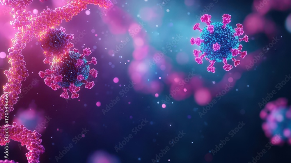 Aufkleber Intricate 3D Visualization of a Chromosome Molecule Showcasing Genetic Structure and Complexity with Vibrant Colors and Detailed Features in Scientific Context