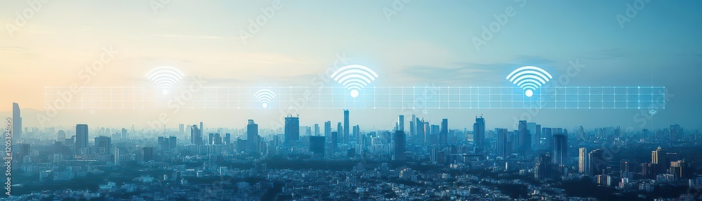 Aufkleber futuristic cityscape with intricate network of roads and pathways connecting vibrant urban life and 