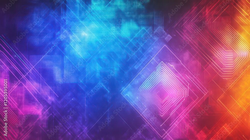 Poster Vibrant Abstract Background Featuring Colorful Lines in Dynamic Patterns Creating a Modern Artistic Atmosphere Evoking Energy and Creativity