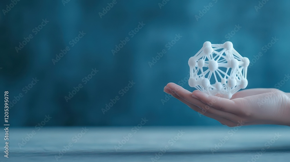 Aufkleber Intricate Representation of Human Anatomy in White Model Held by Hand Emphasizing Education and Understanding of Biological Structures and Functions