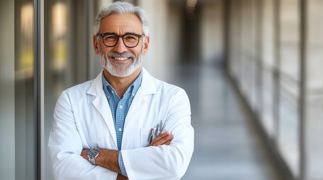 Expert Ophthalmologist Smiling in Modern Clinic Healthcare Facility Portrait Bright Environment Professional Eye Care