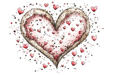 Watercolor style hearts for valentine's day love romantic art artistic expression creative vibe