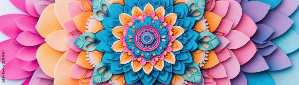 Poster beautifully crafted paper flowers in a soft pastel color palette creating a whimsical and charming a