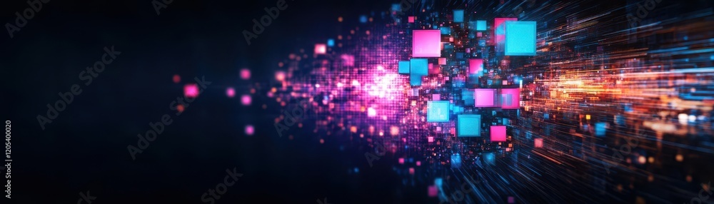 Aufkleber Vibrant Display of Colorful Lights Against a Dark Background Creating a Captivating and Mesmerizing Atmosphere for Artistic and Creative Expressions
